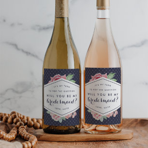 Be My Bridesmaid Wine or Sparkling Wine Labels