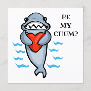 Be My Chum Valentine Shark Invitation