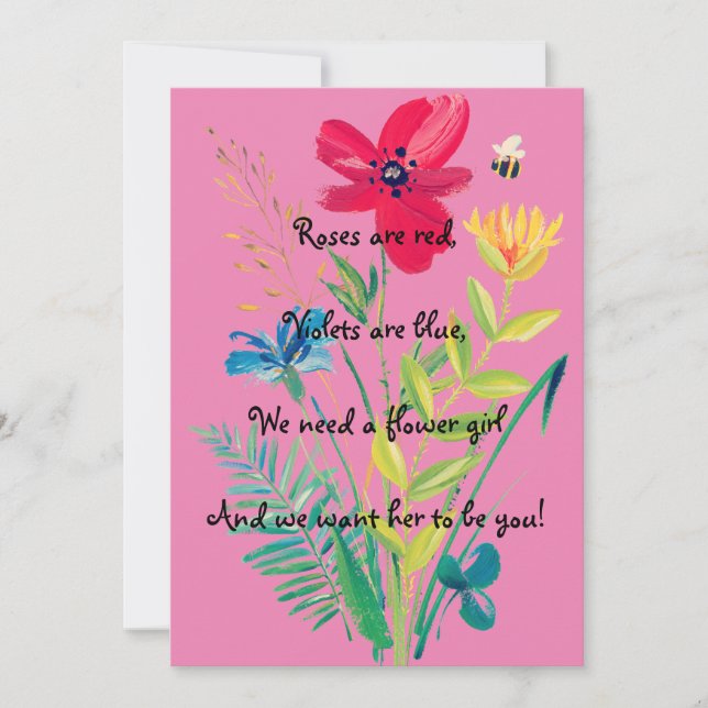 Be My Flower Girl Card | Flower Girl Proposal Card (Front)