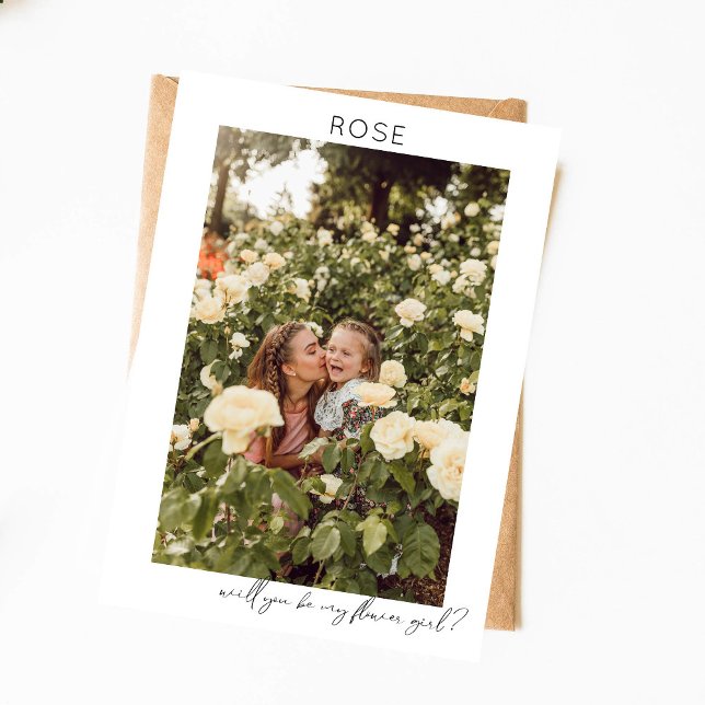 Be My Flower Girl Photo Proposal Calligraphy V Invitation (Creator Uploaded)