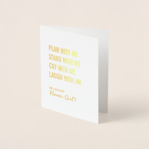Be My Flower Girl Plan With Me Gold Foil Card