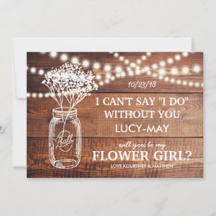 Be My Flower Girl   Rustic Country Bridesmaid Invitation