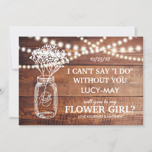 Be My Flower Girl   Rustic Country Bridesmaid Invitation