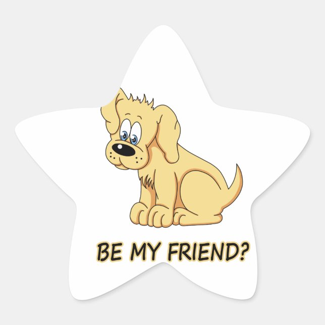 Be my friend? star sticker (Front)