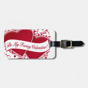 Be My Funny Valentine! Red Hearts Luggage Tag