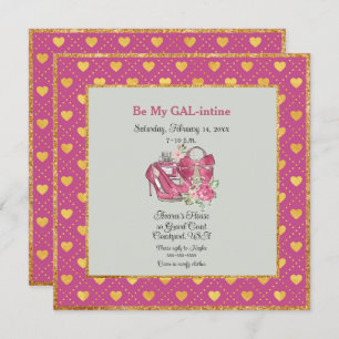 Be My GAL-intine Pink and Gold Hearts