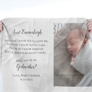 Be My Godmother Proposal Photo Fleece Blanket