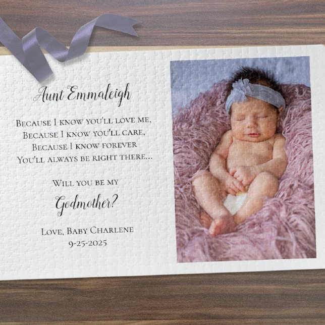 Be My Godmother Proposal Photo Invite Jigsaw Puzzle (Creator Uploaded)
