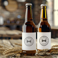 Be My Groomsman Beer Bottle Label with Bow Tie