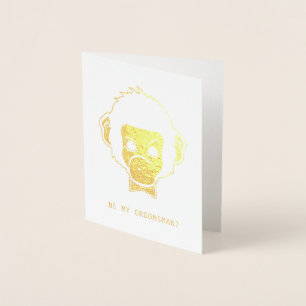 be my groomsman mister monkey foil card