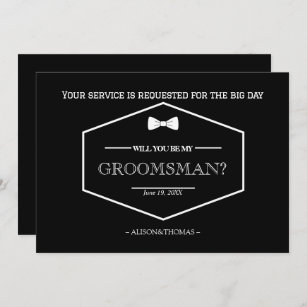 Be My Groomsman Proposal Wedding Invitation Card