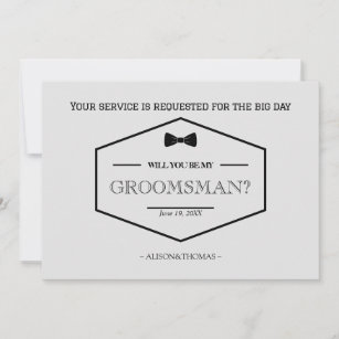 Be My Groomsman Proposal Wedding Invitation Card 