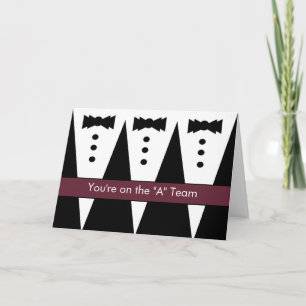 Be My Groomsman with Tuxes - FUNNY Invitation