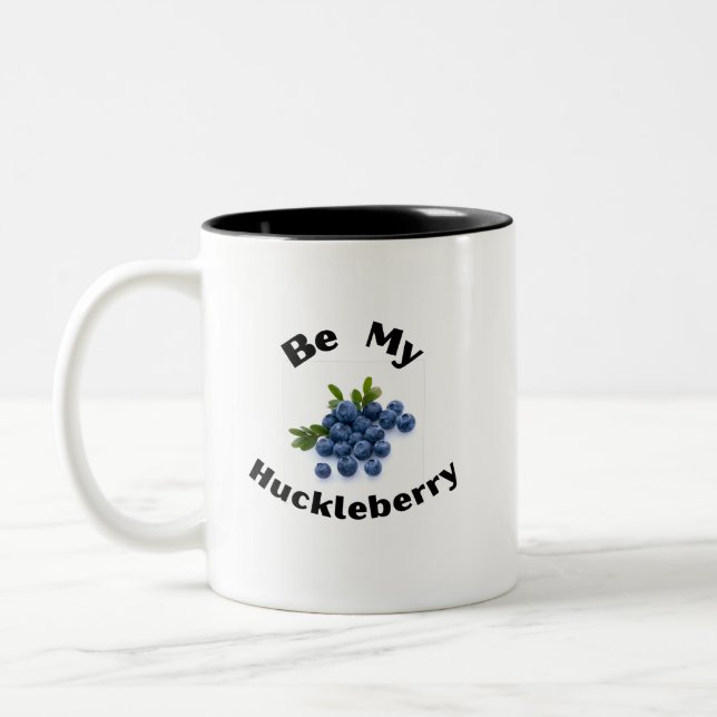 Be My Huckleberry.  Montana, Sportsmen, Outdoors Two-Tone Coffee Mug (Left)