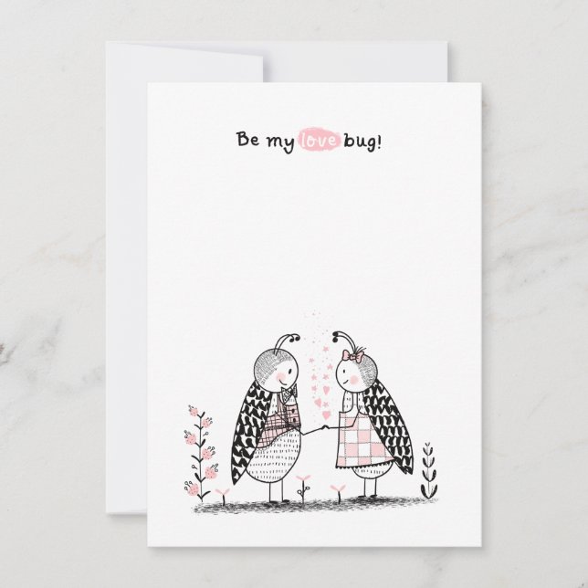 Be my love bug Valentine's day Holiday Card (Front)