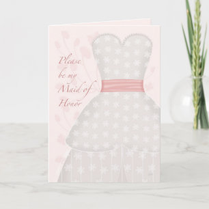 Be My Maid Honour Lace Gown Coral Invitation
