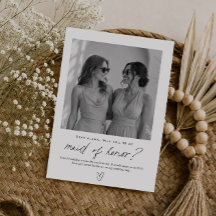 Be My Maid of Honour Handwritten Photo Proposal