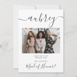 Be My Maid Of Honour Photo Modern Invitation