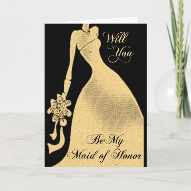 Be My Maid of Honour Wedding Invitation (Front)