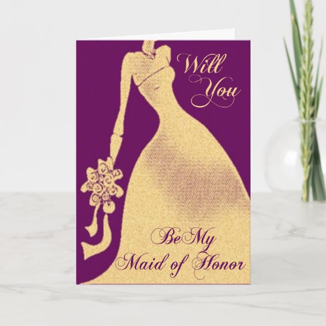 Be My Maid of Honour Wedding Invitation (Front)