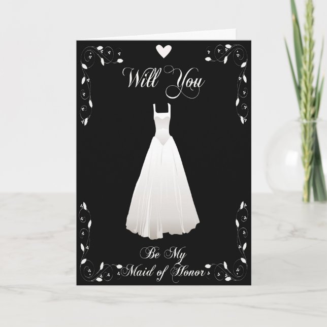 Be My Maid of Honour Wedding Invitation (Front)