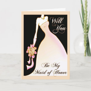 Be My Maid of Honour Wedding Invitation