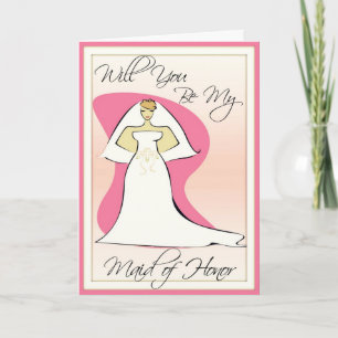 Be My Maid of Honour Wedding Invitation
