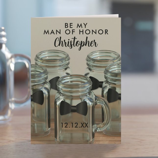 Be My Man of Honor Request Proposal Card (Ask your Man of Honor to stand  by your side with this card. Mention the free bar and he'll say yes!)