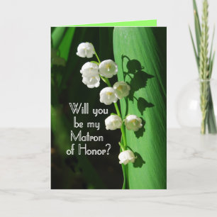 Be My Matron of Honour Lily of the Valley Invitation