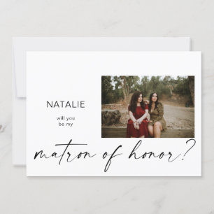 Be My Matron of Honour Small Photo Proposal Invitation