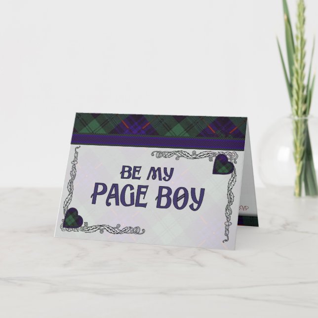Be My Page Boy-  Armstrong Scottish Tartan Invitation (Front)