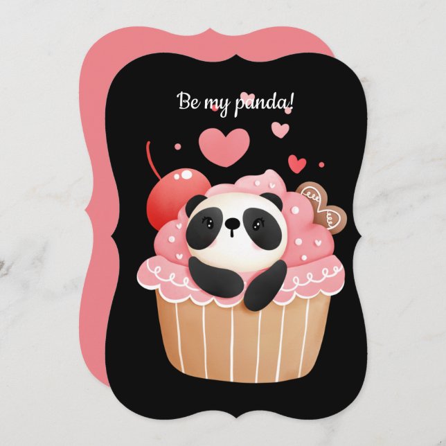Be my panda valentine  invitation (Front/Back)