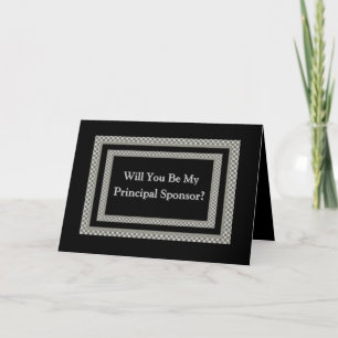 Be My PRINCIPAL SPONSOR Chequerboard Invitation