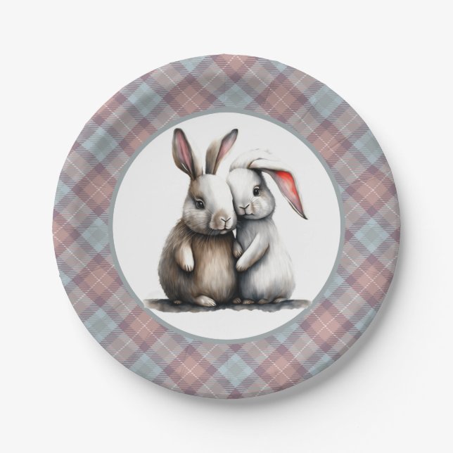 Be My Snuggle Bunny Paper Plate (Front)