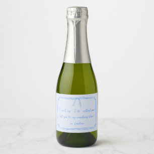 Be my something blue? Bow Bridesmaid Proposal Sparkling Wine Label