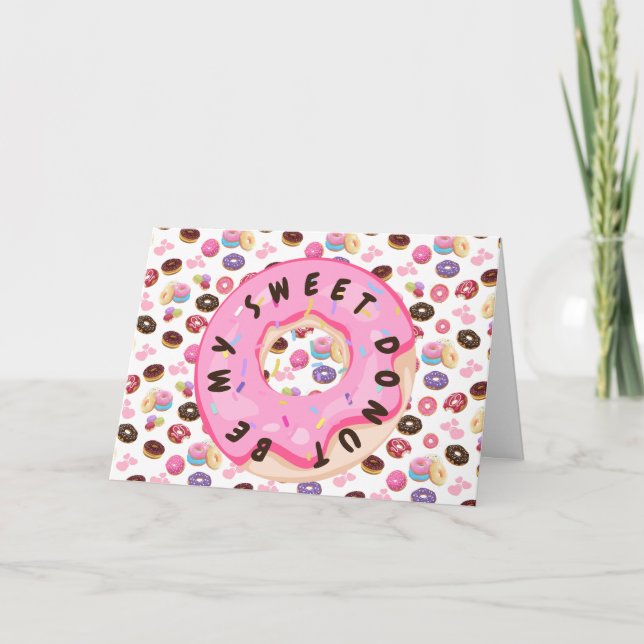 Be My Sweet Doughnuts Thank You Card (Front)