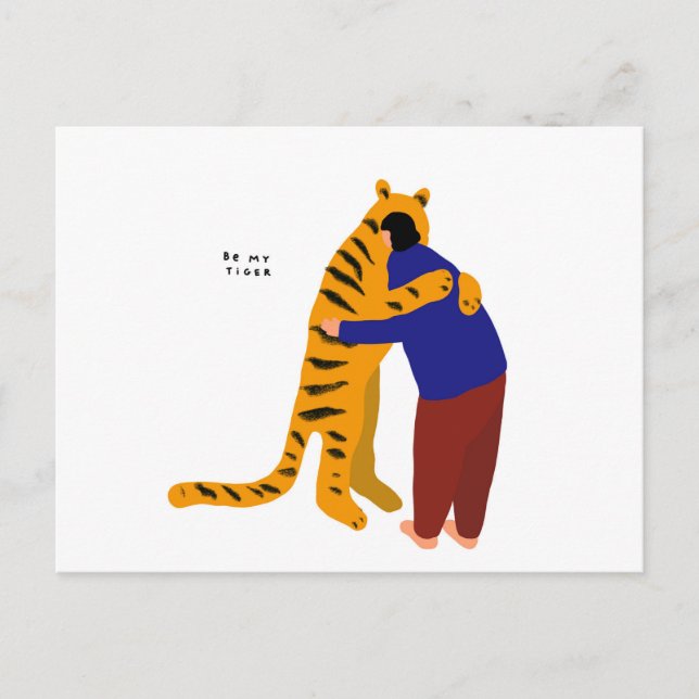 Be my tiger announcement postcard (Front)