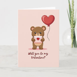 Be My Valentine Bear Card