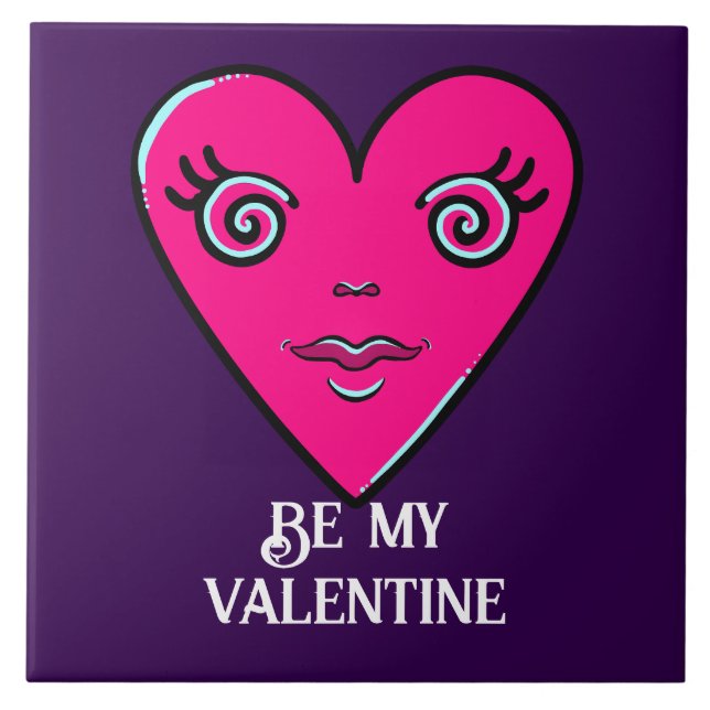 Be My Valentine Ceramic Tile (Front)