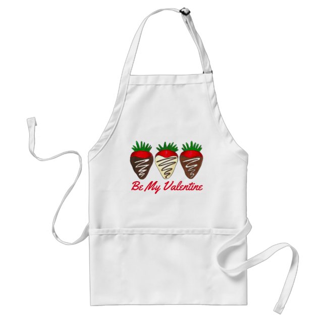Be My Valentine Chocolate Covered Strawberry Fruit Standard Apron (Front)