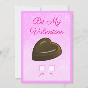 Be My Valentine Chocolate Heart Holiday Card