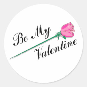 be my valentine classic round sticker
