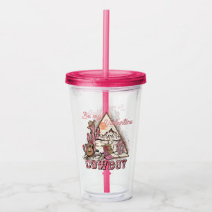 Be My Valentine Cowboy Romantic Western Desert Acrylic Tumbler