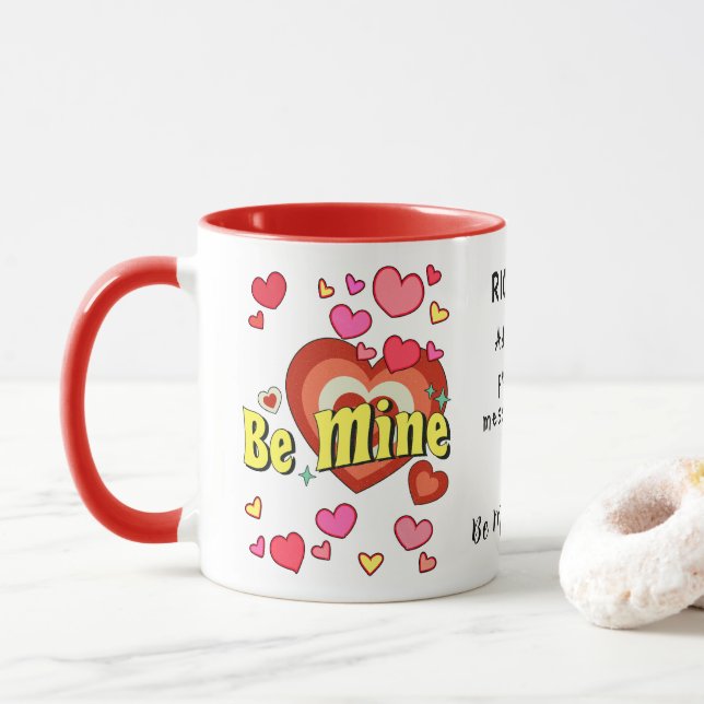 Be my valentine custom mug (With Donut)