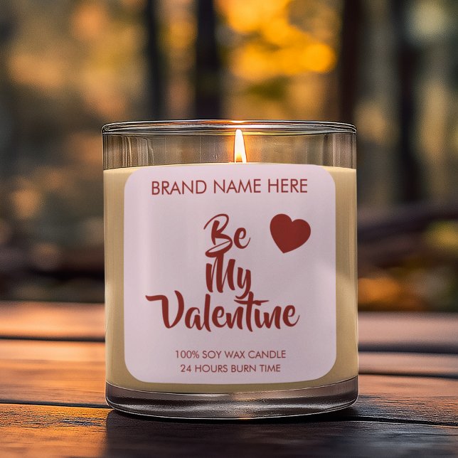 Be My Valentine Custom Purple Candle Labels  (Creator Uploaded)