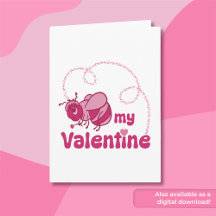 Be My Valentine Cute Bumble Bee Cartoon