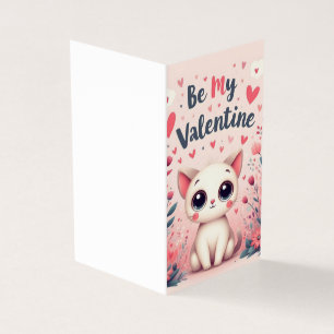 Be My Valentine Cute Cat Illustration