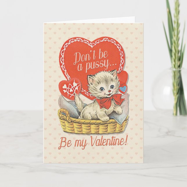 BE MY VALENTINE - cute funny Valentines card (Front)