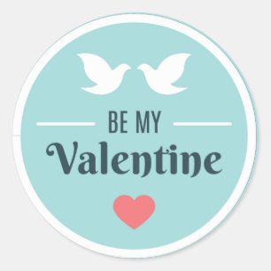 Be My Valentine Doves ID1086 Classic Round Sticker