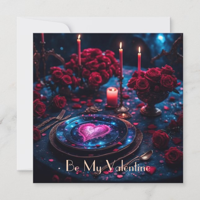 Be My Valentine editable text Holiday Card (Front)